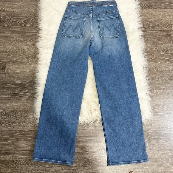 MOTHER Denim Jeans Tie Patch Rambler Size 26 in Hop On Hop Off Straight Leg